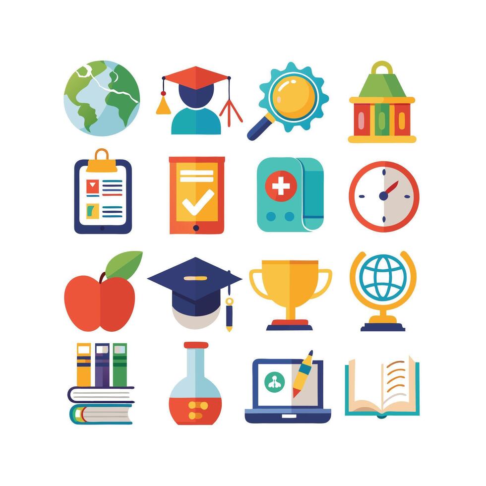 Education Icon Set Collection for Documents, Websites and Mobile Applications vector