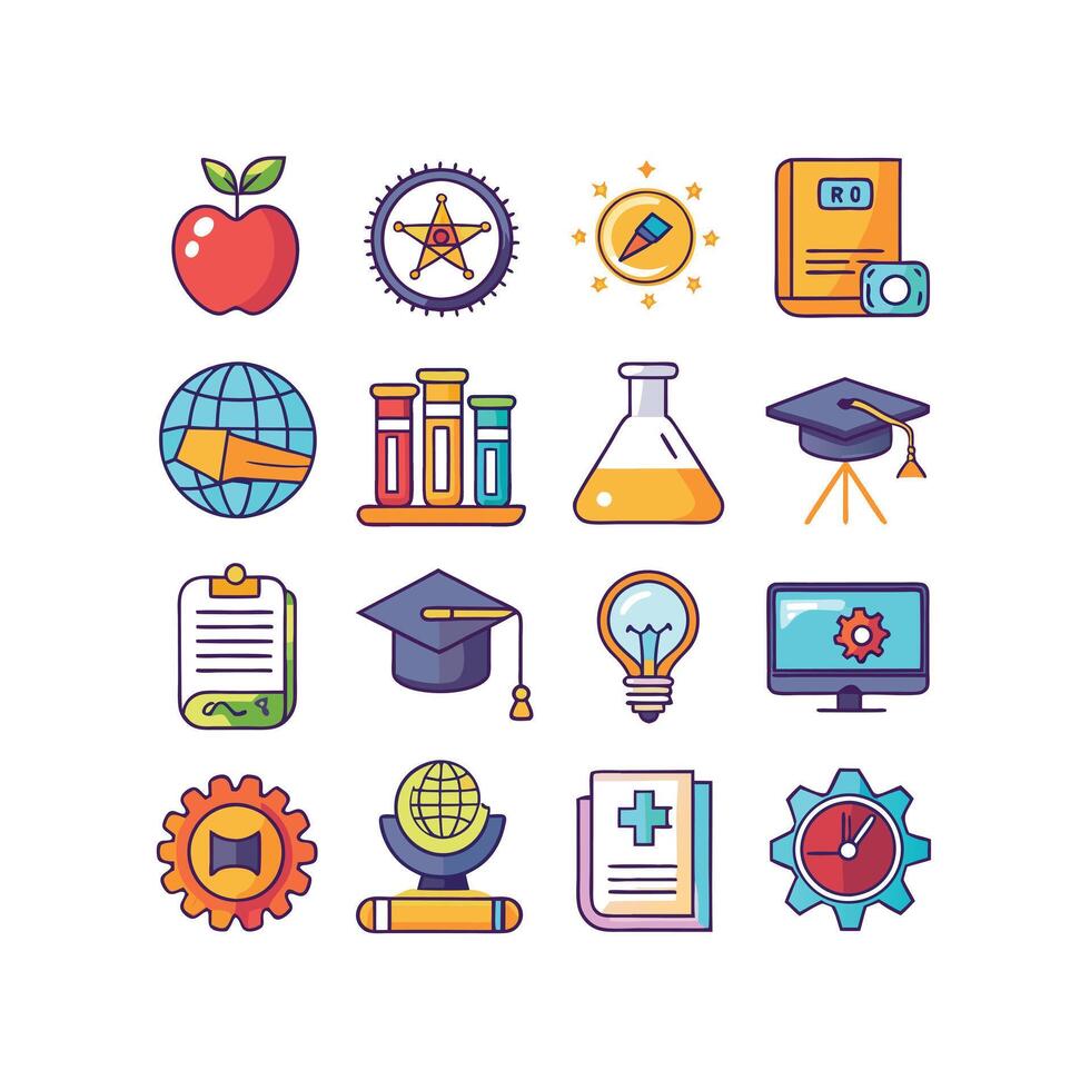 Education Icon Set Collection for Documents, Websites and Mobile Applications vector