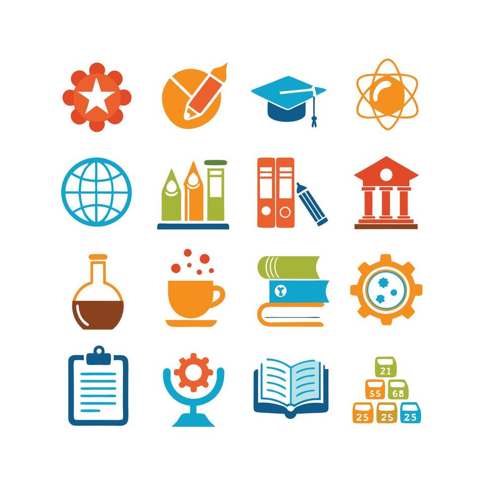 Education Icon Set Collection for Documents, Websites and Mobile Applications vector