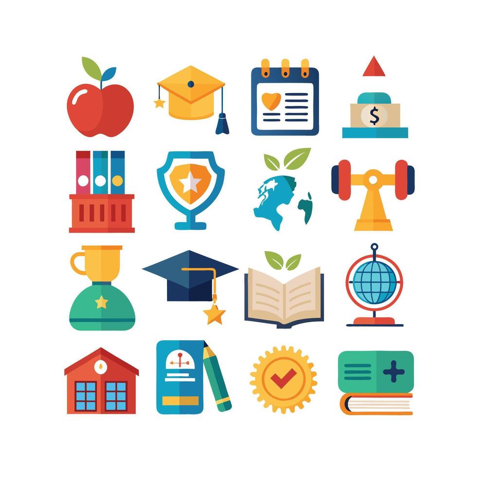 Education Icon Set Collection for Documents, Websites and Mobile Applications vector