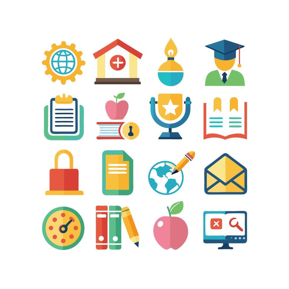 Education Icon Set Collection for Documents, Websites and Mobile Applications vector