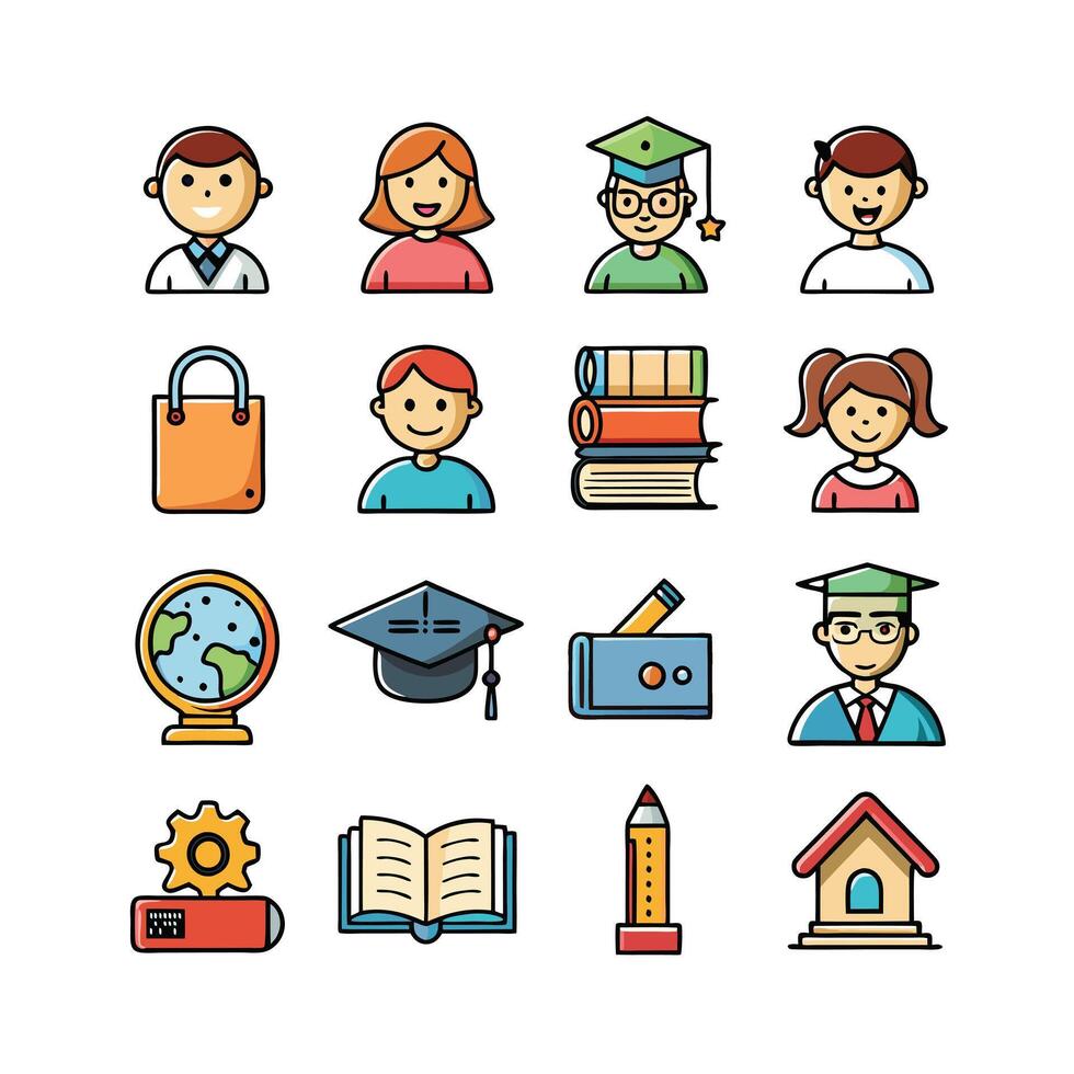 Education Icon Set Collection for Documents, Websites and Mobile Applications vector