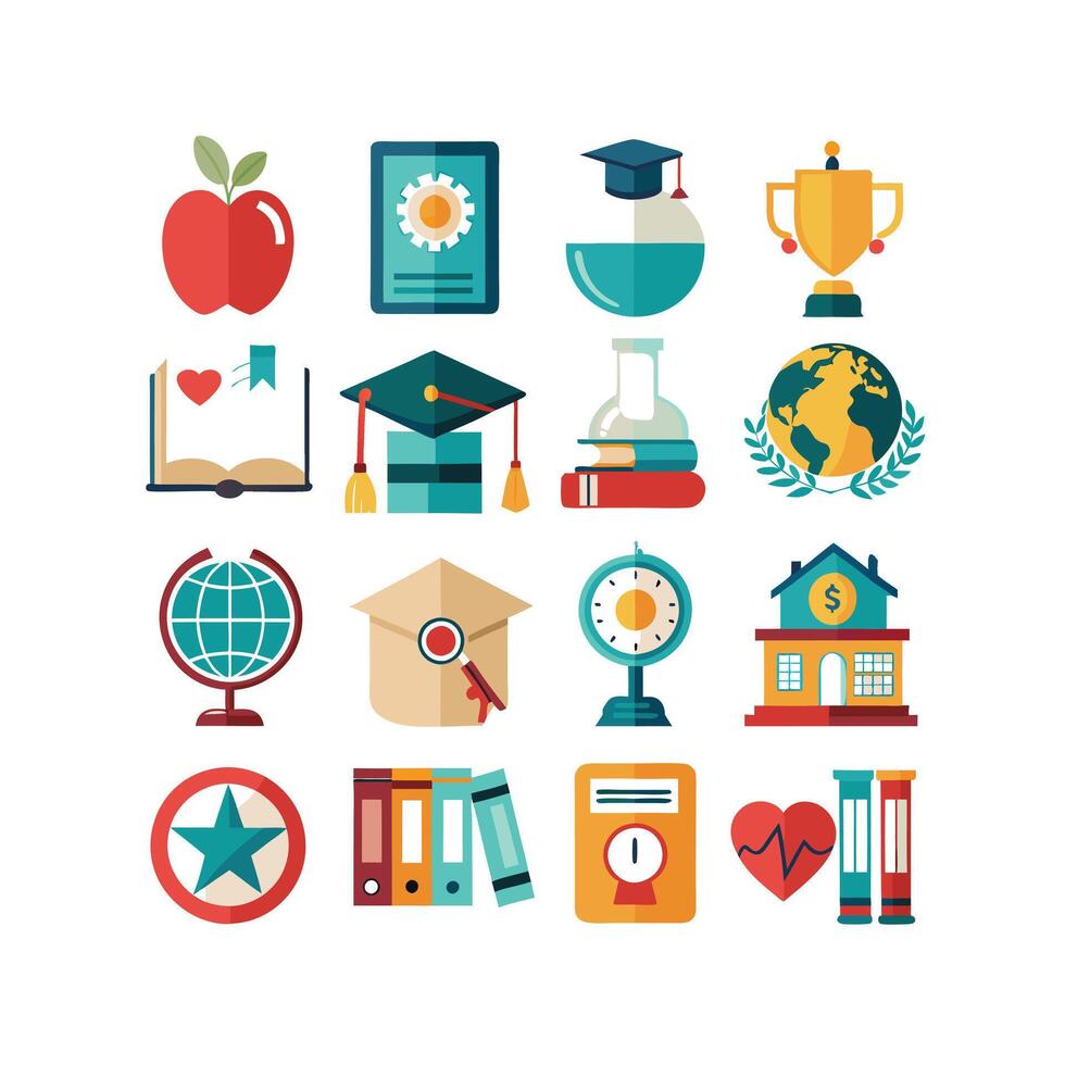 Education Icon Set Collection for Documents, Websites and Mobile Applications vector