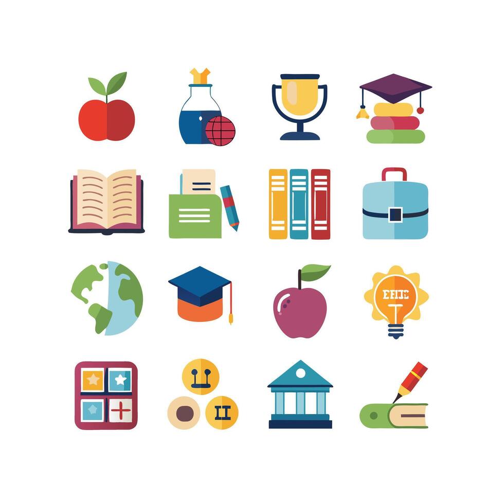 Education Icon Set Collection for Documents, Websites and Mobile Applications vector