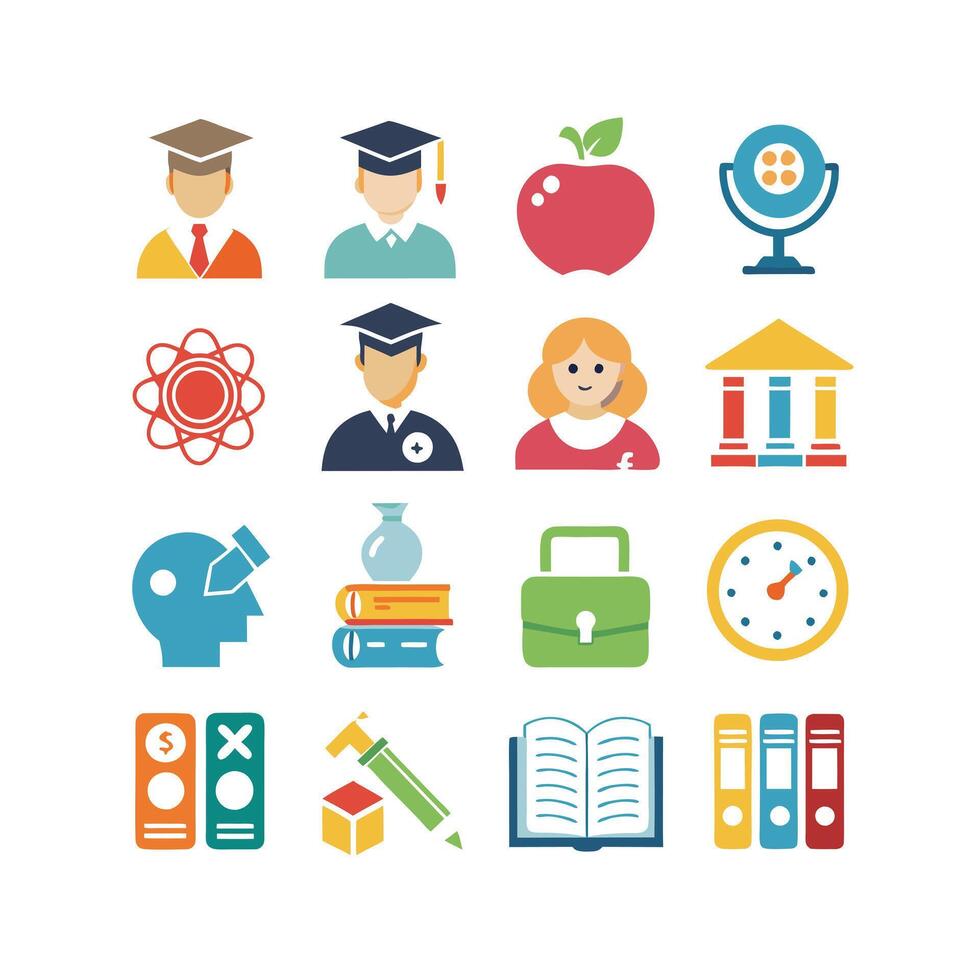 Education Icon Set Collection for Documents, Websites and Mobile Applications vector