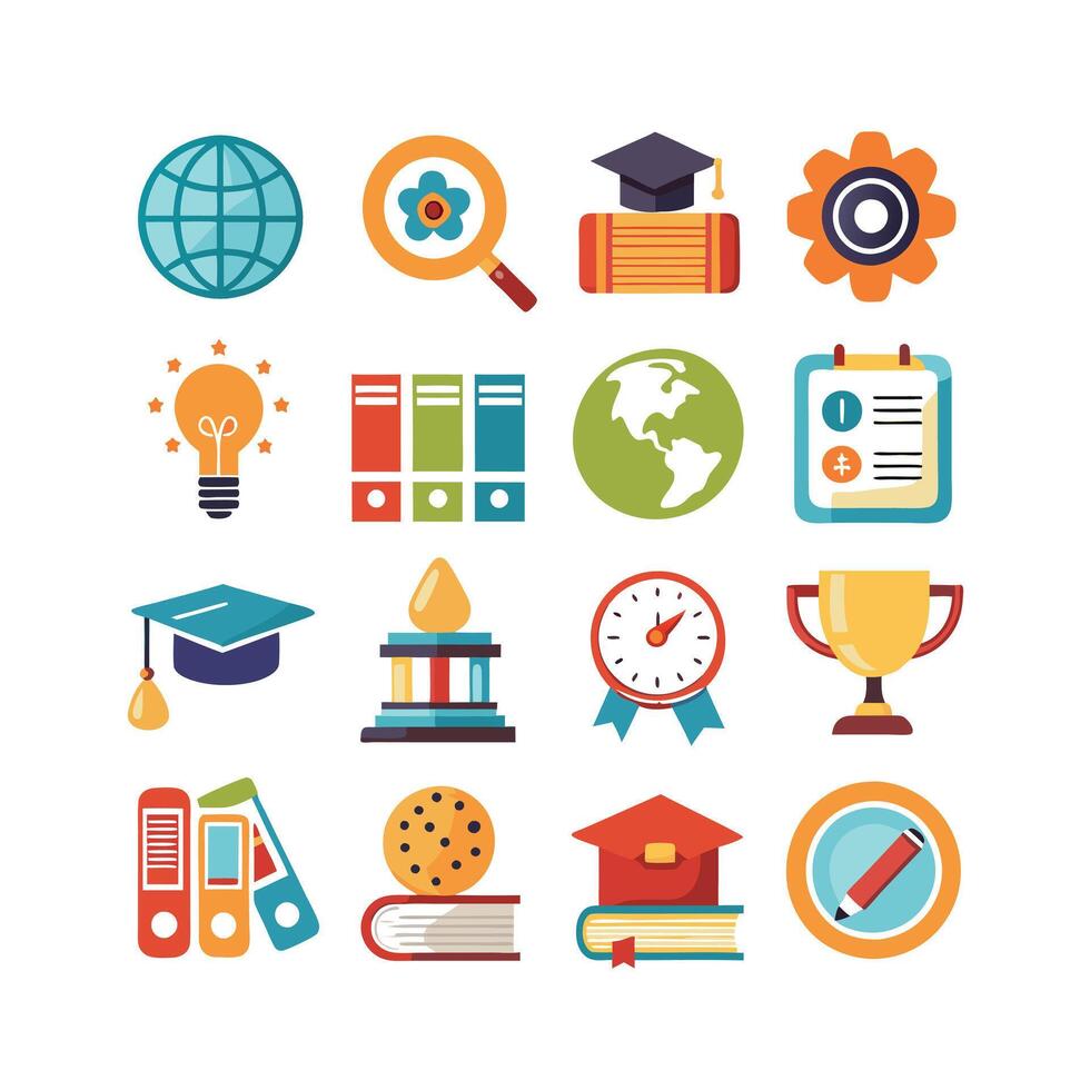 Education Icon Set Collection for Documents, Websites and Mobile Applications vector