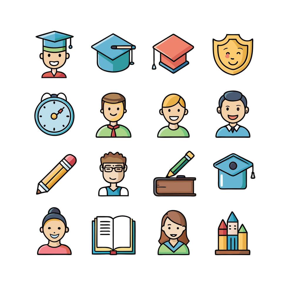 Education Icon Set Collection for Documents, Websites and Mobile Applications vector