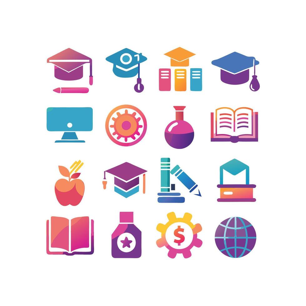 Education Icon Set Collection for Documents, Websites and Mobile Applications vector