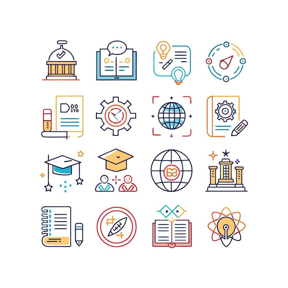 Education Icon Set Collection for Documents, Websites and Mobile Applications vector