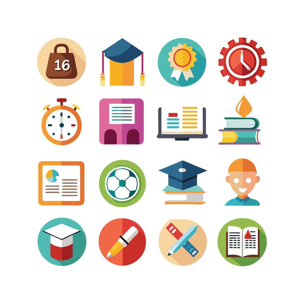 Education Icon Set Collection for Documents, Websites and Mobile Applications vector