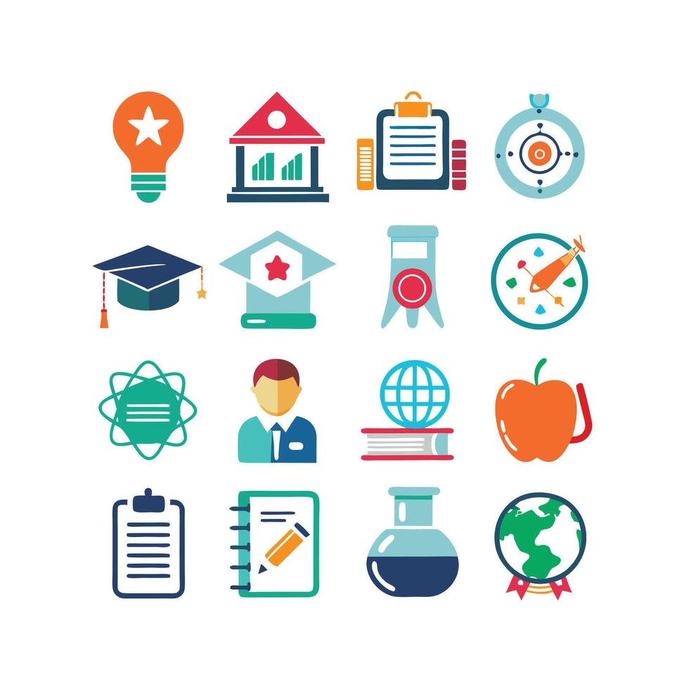 Education Icon Set Collection for Documents, Websites and Mobile Applications vector