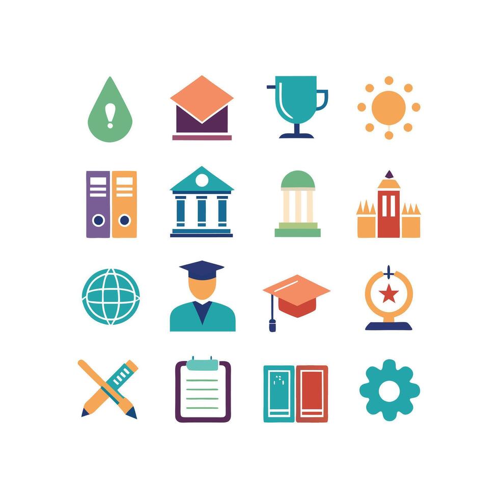 Education Icon Set Collection for Documents, Websites and Mobile Applications vector