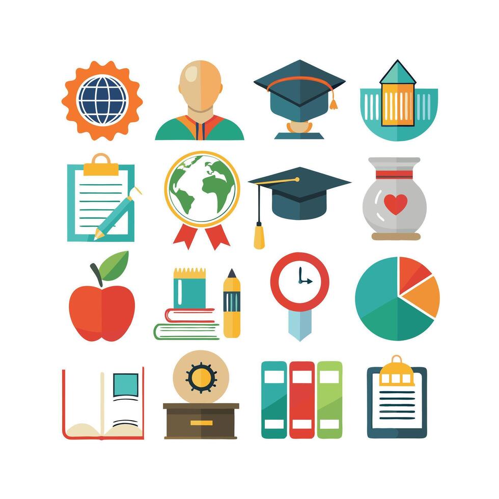 Education Icon Set Collection for Documents, Websites and Mobile Applications vector