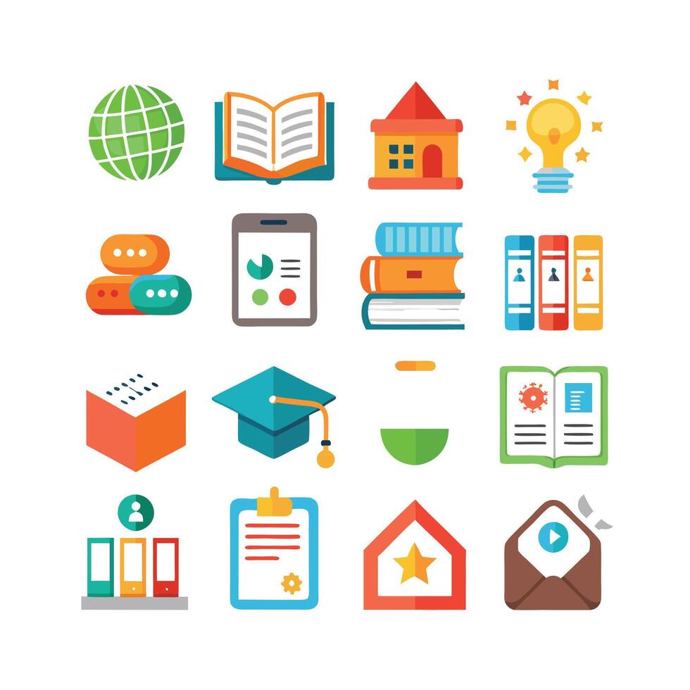 Education Icon Set Collection for Documents, Websites and Mobile Applications vector