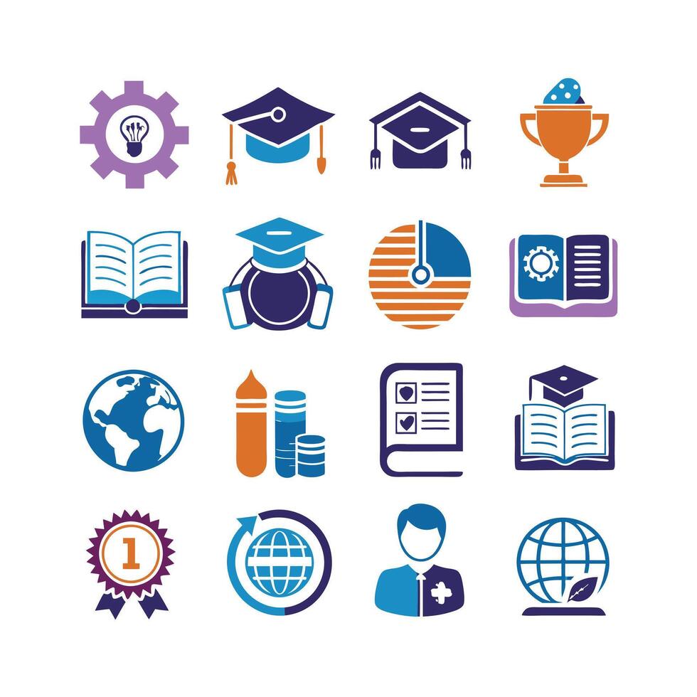 Education Icon Set Collection for Documents, Websites and Mobile Applications vector