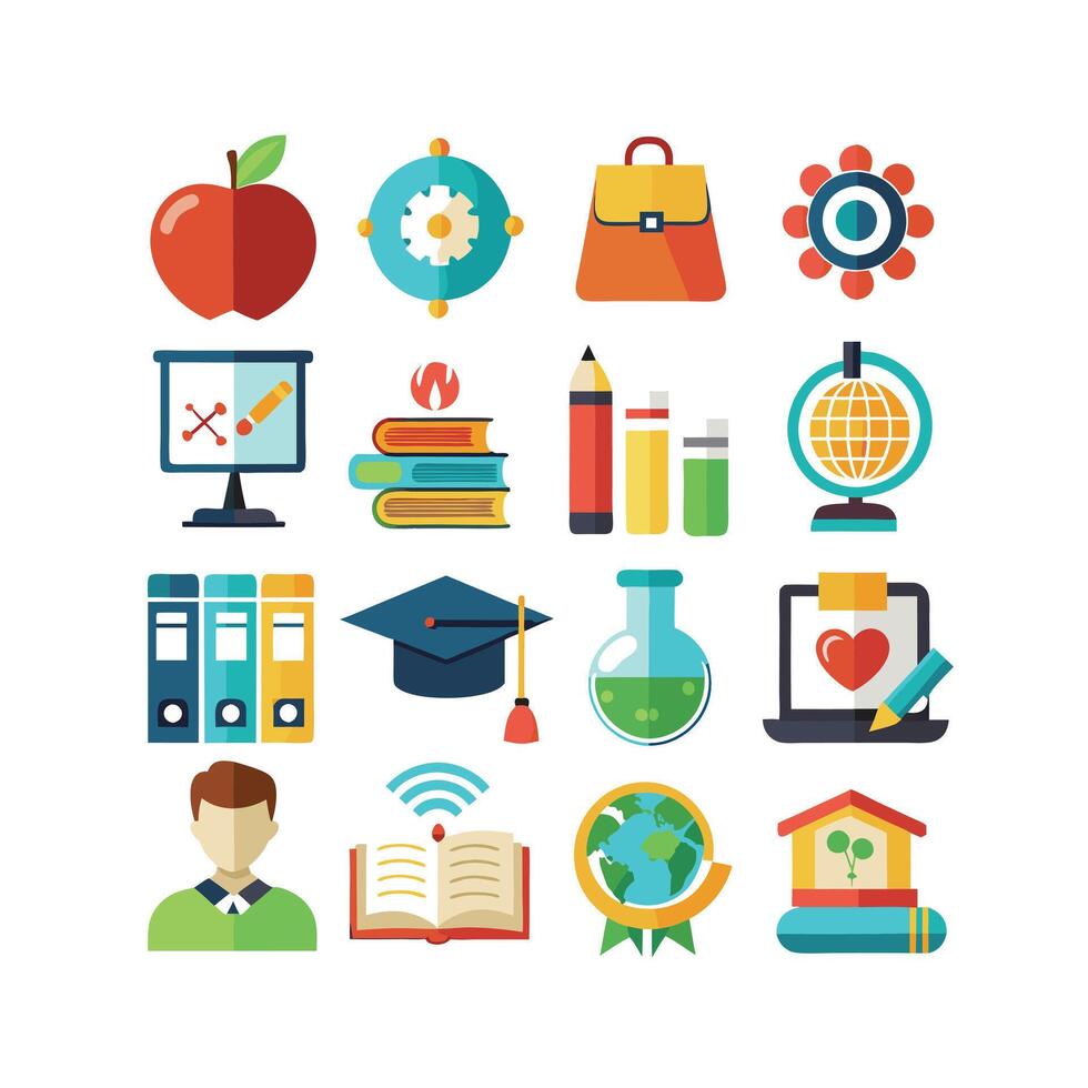 Education Icon Set Collection for Documents, Websites and Mobile Applications vector