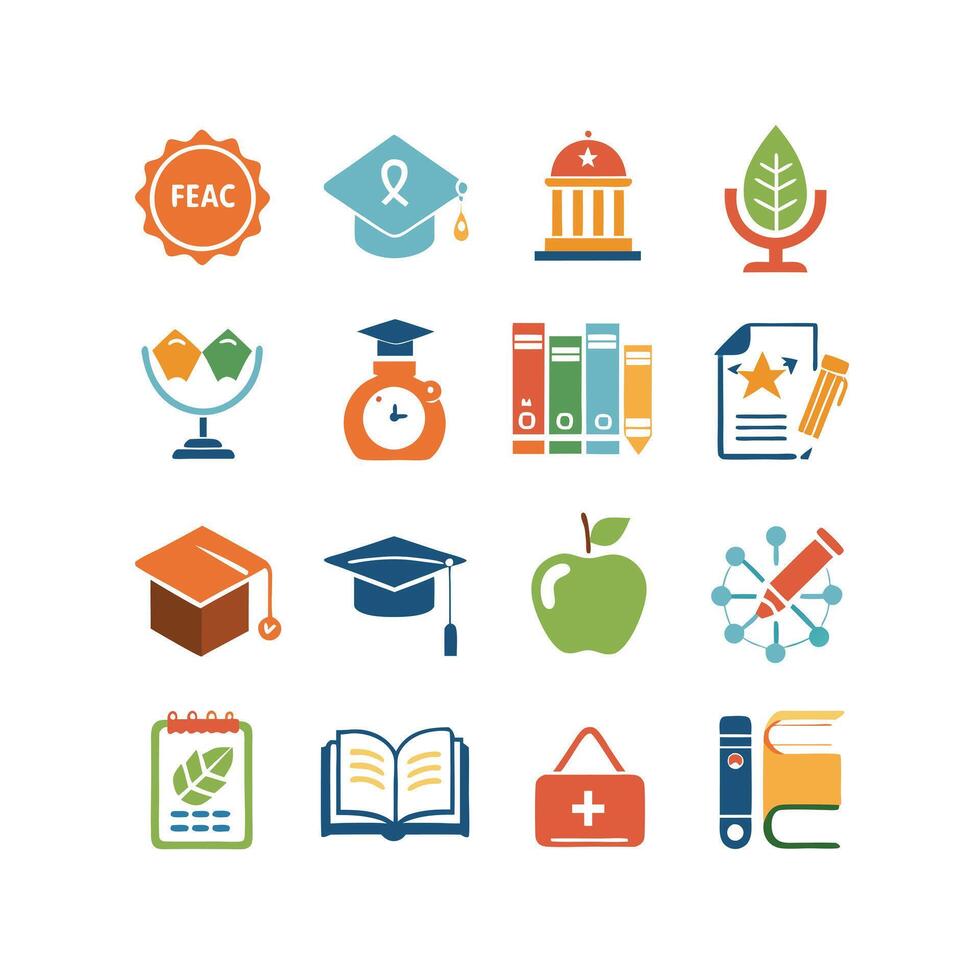 Education Icon Set Collection for Documents, Websites and Mobile Applications vector