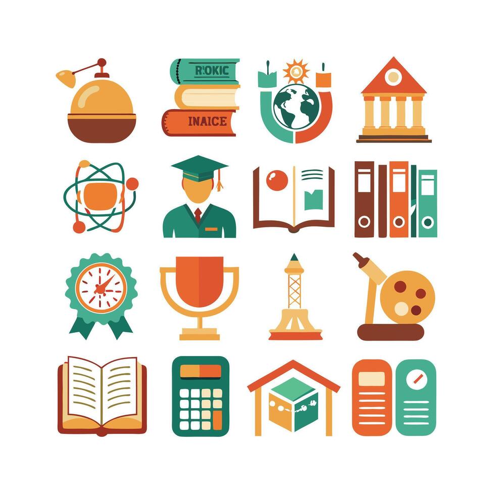 Education Icon Set Collection for Documents, Websites and Mobile Applications vector