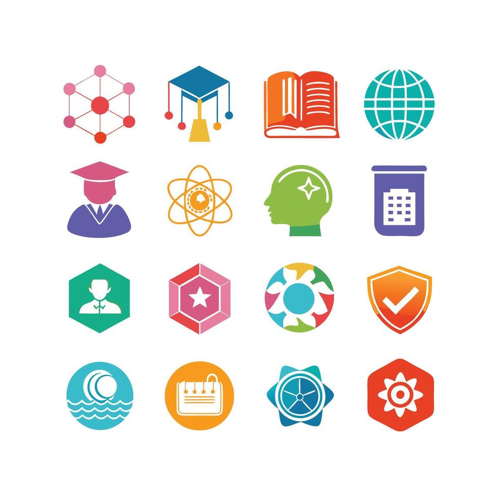 Education Icon Set Collection for Documents, Websites and Mobile Applications vector