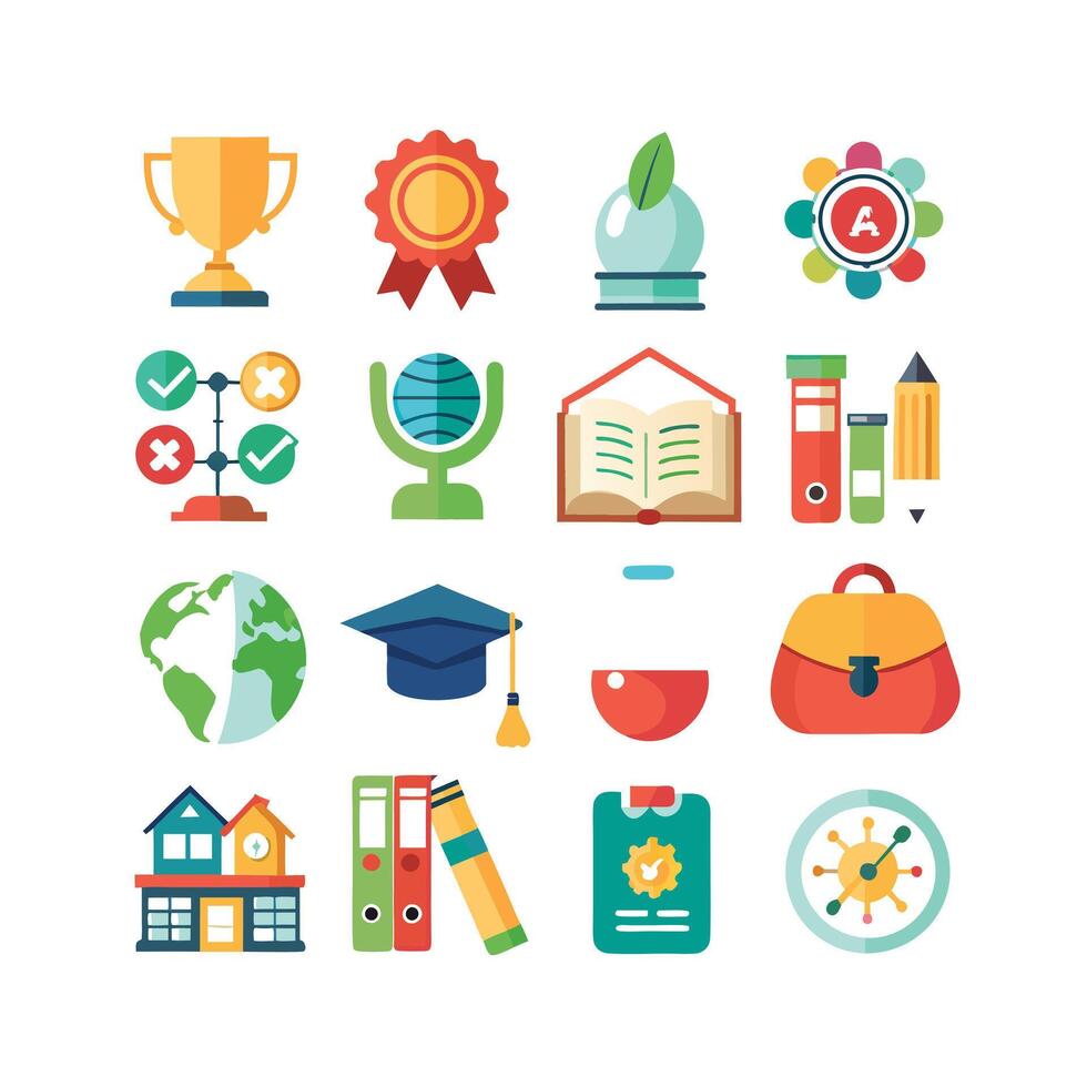Education Icon Set Collection for Documents, Websites and Mobile Applications vector