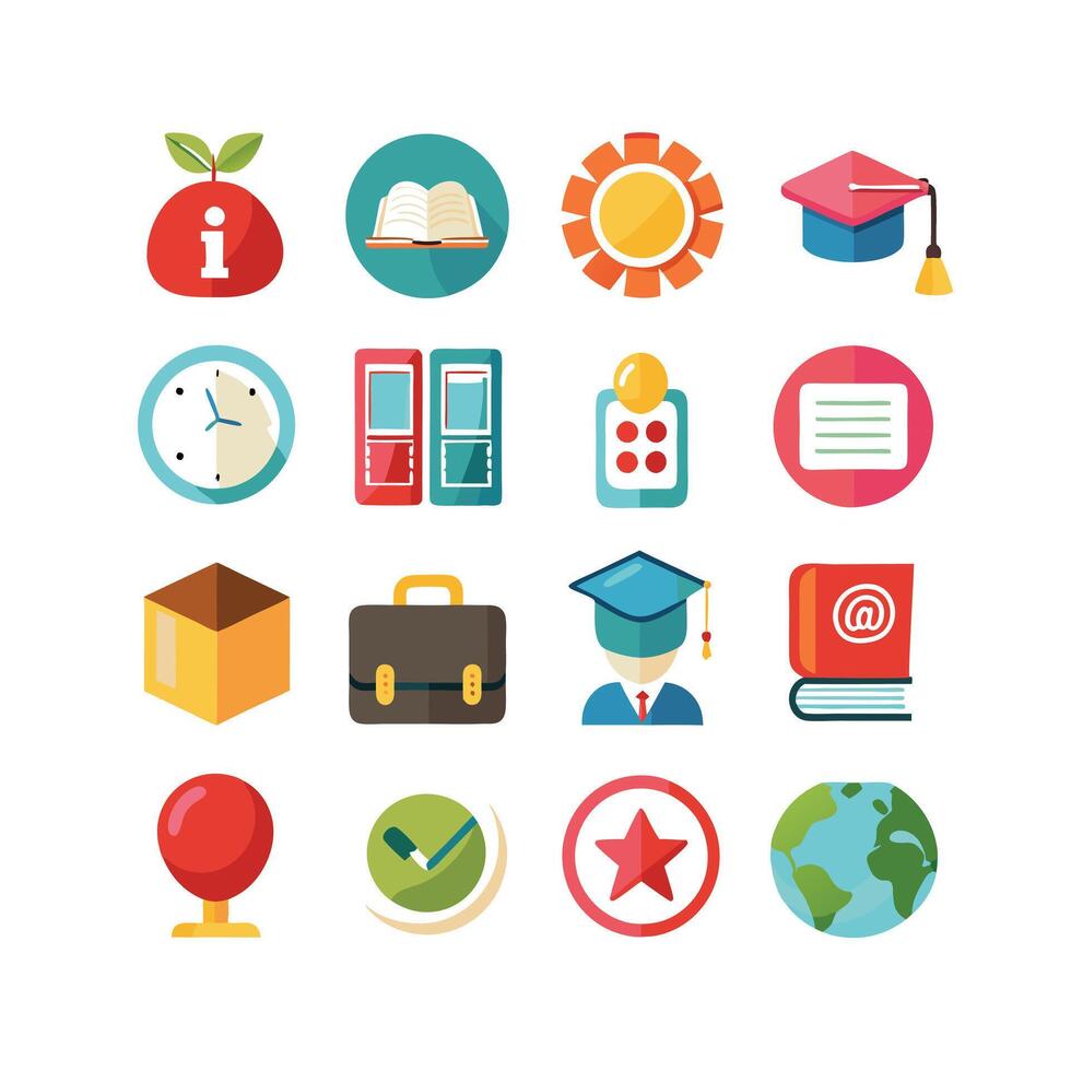 Education Icon Set Collection for Documents, Websites and Mobile Applications vector