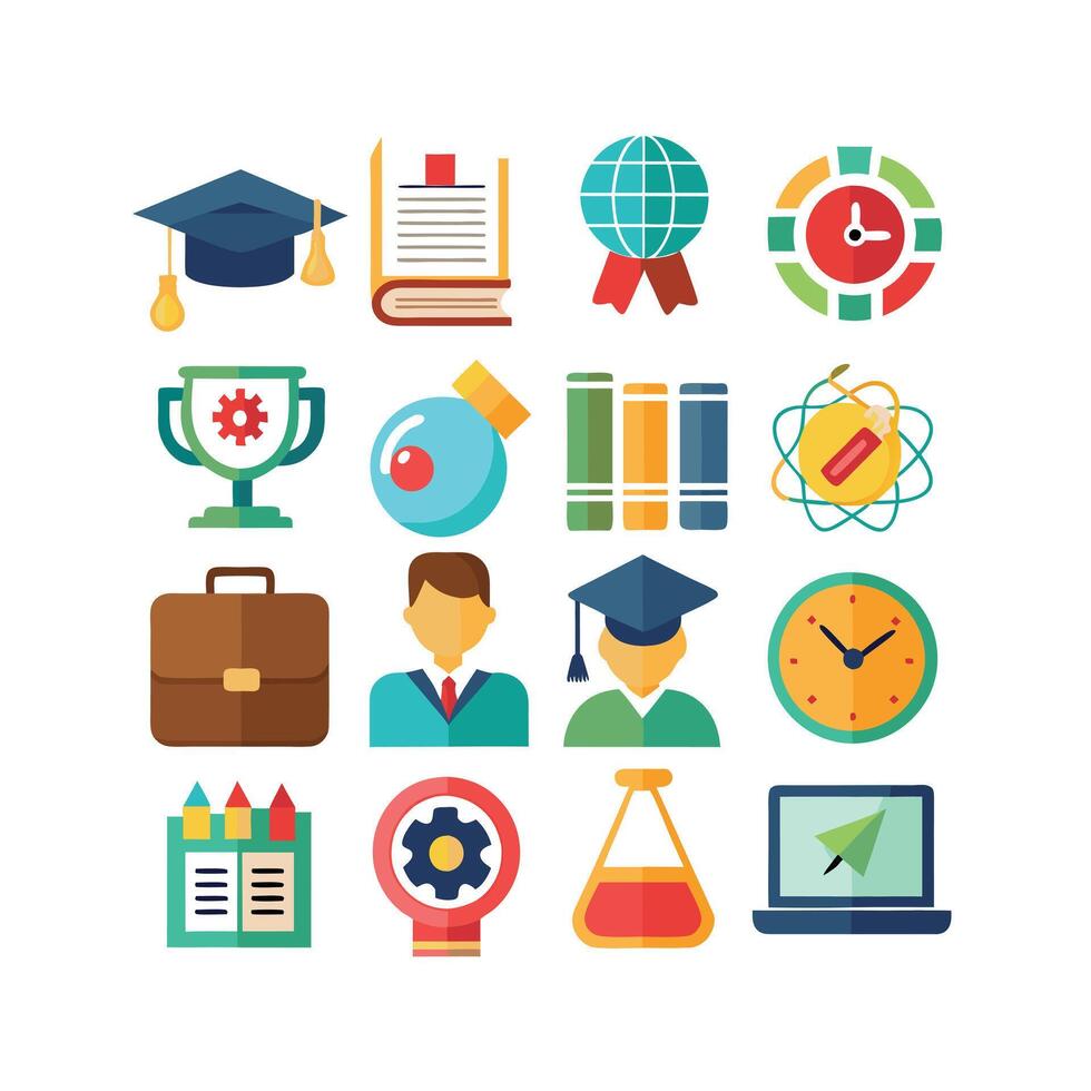 Education Icon Set Collection for Documents, Websites and Mobile Applications vector