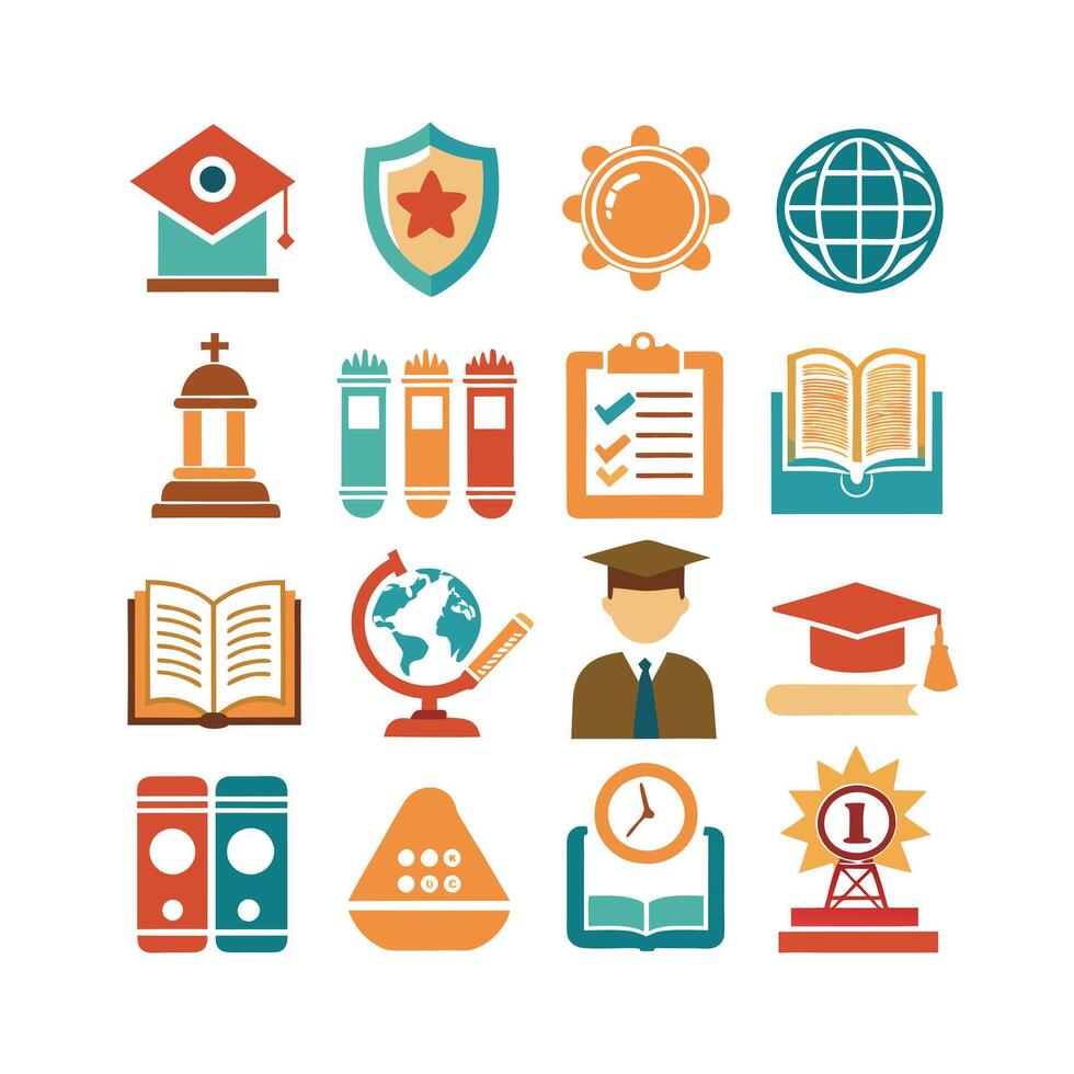 Education Icon Set Collection for Documents, Websites and Mobile Applications vector