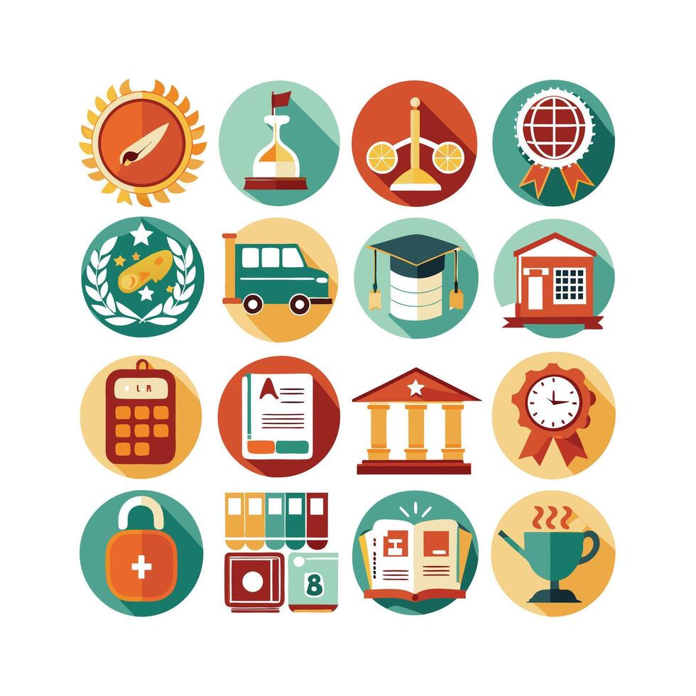 Education Icon Set Collection for Documents, Websites and Mobile Applications vector