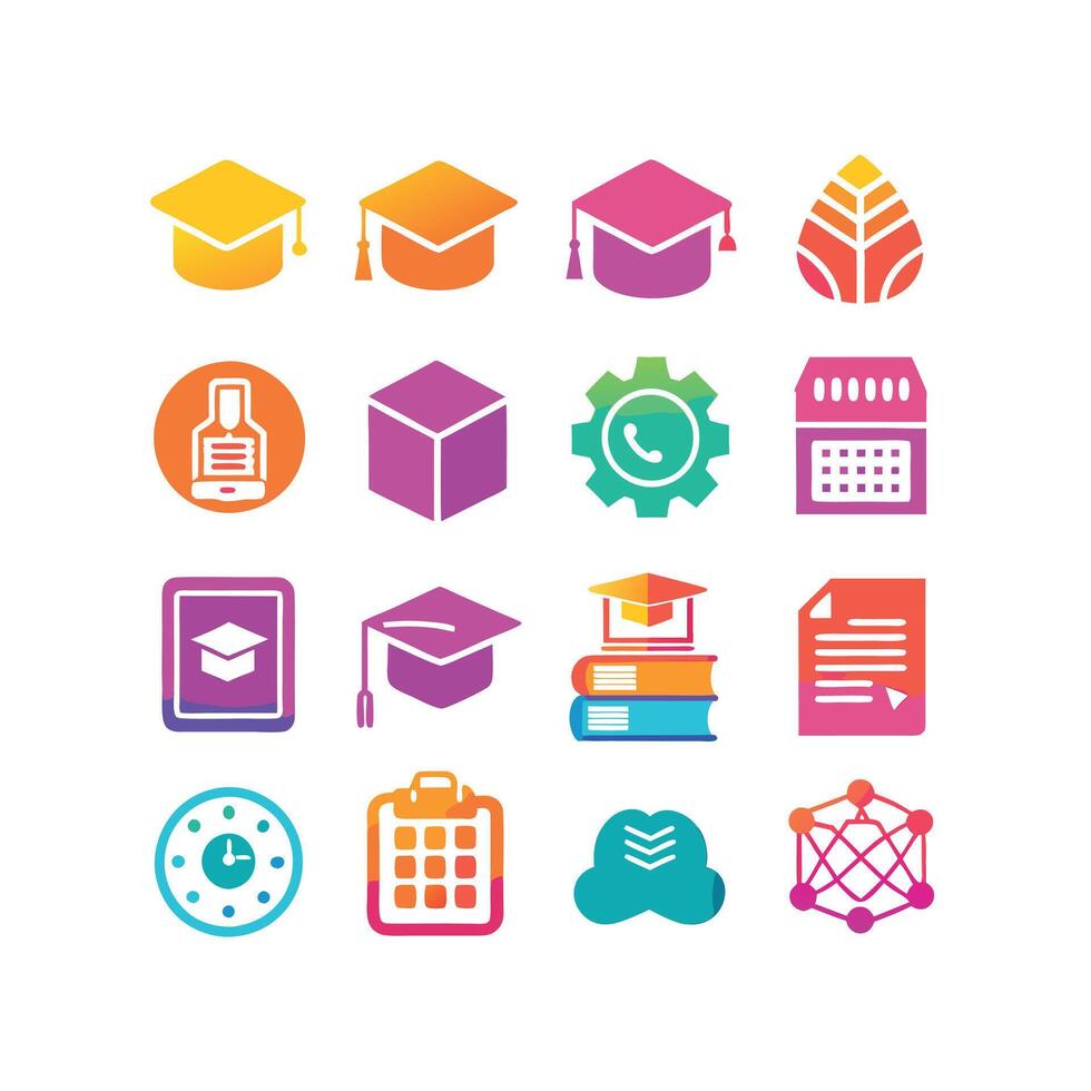 Education Icon Set Collection for Documents, Websites and Mobile Applications vector