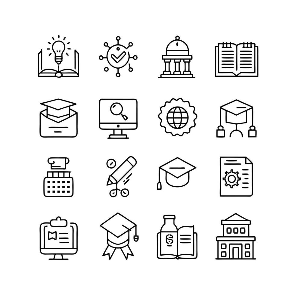 Education Icon Set Collection for Documents, Websites and Mobile Applications vector