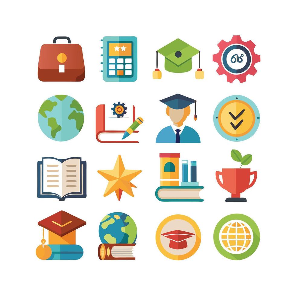 Education Icon Set Collection for Documents, Websites and Mobile Applications vector