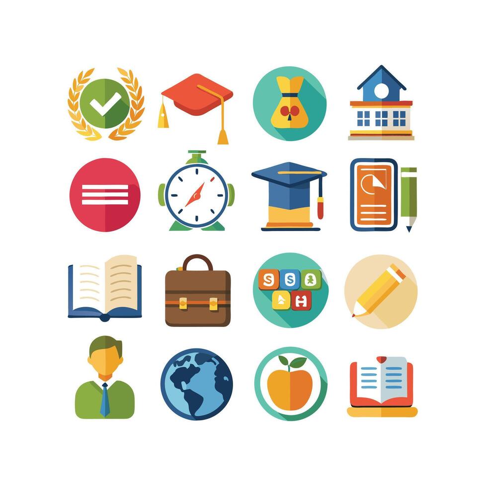 Education Icon Set Collection for Documents, Websites and Mobile Applications vector