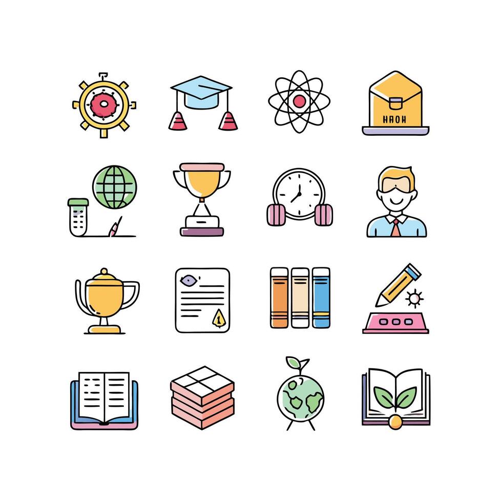 Education Icon Set Collection for Documents, Websites and Mobile Applications vector