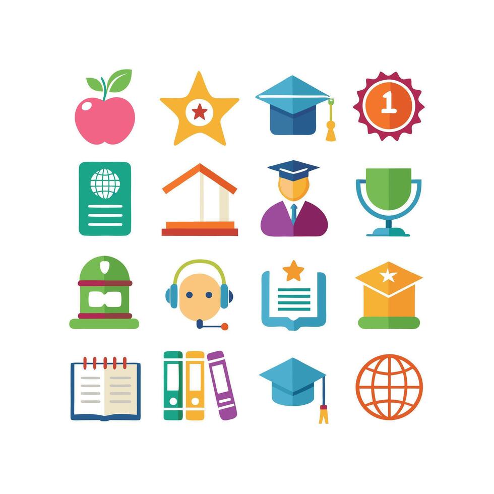 Education Icon Set Collection for Documents, Websites and Mobile Applications vector