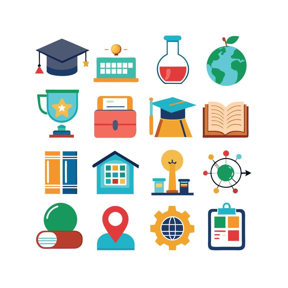 Education Icon Set Collection for Documents, Websites and Mobile Applications vector