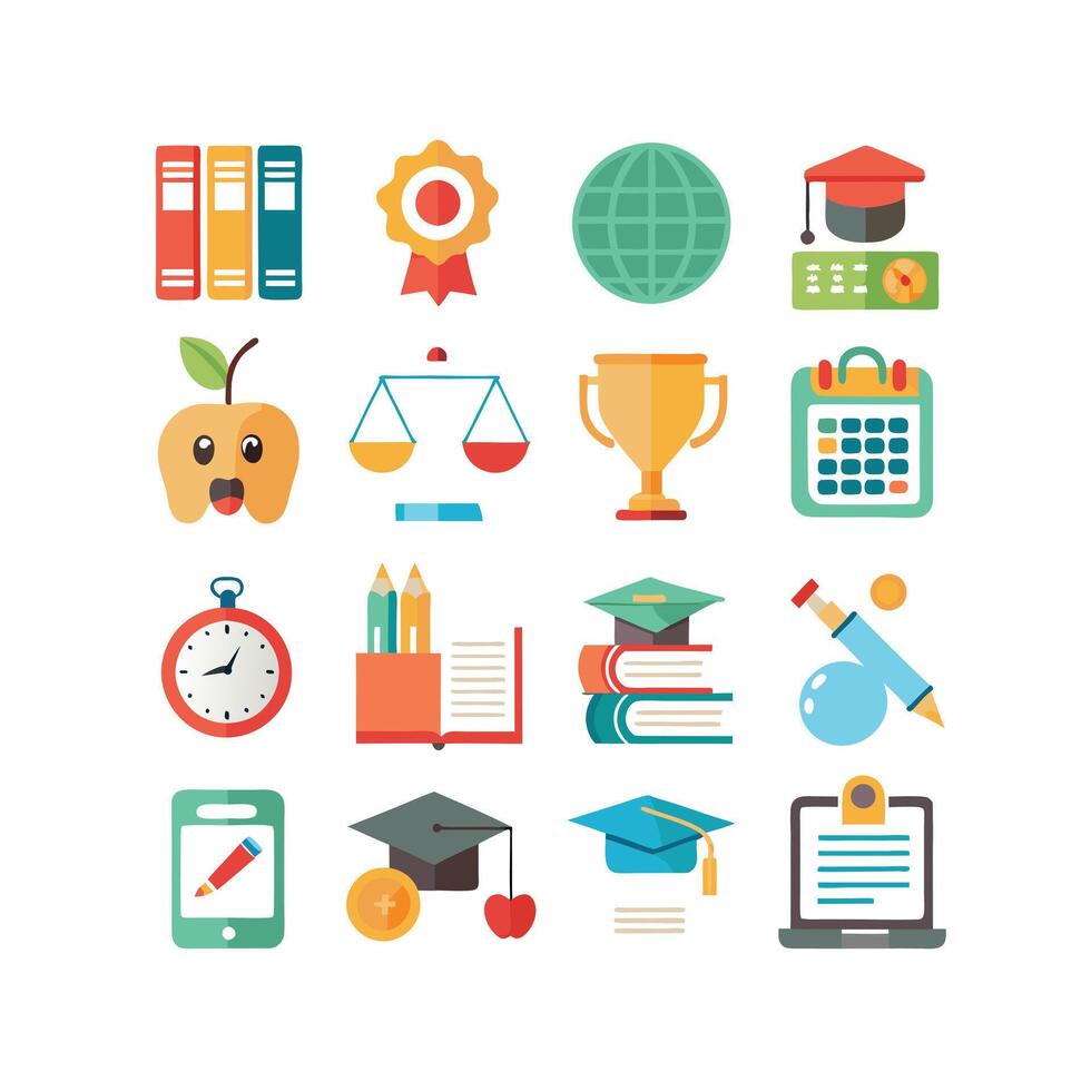 Education Icon Set Collection for Documents, Websites and Mobile Applications vector