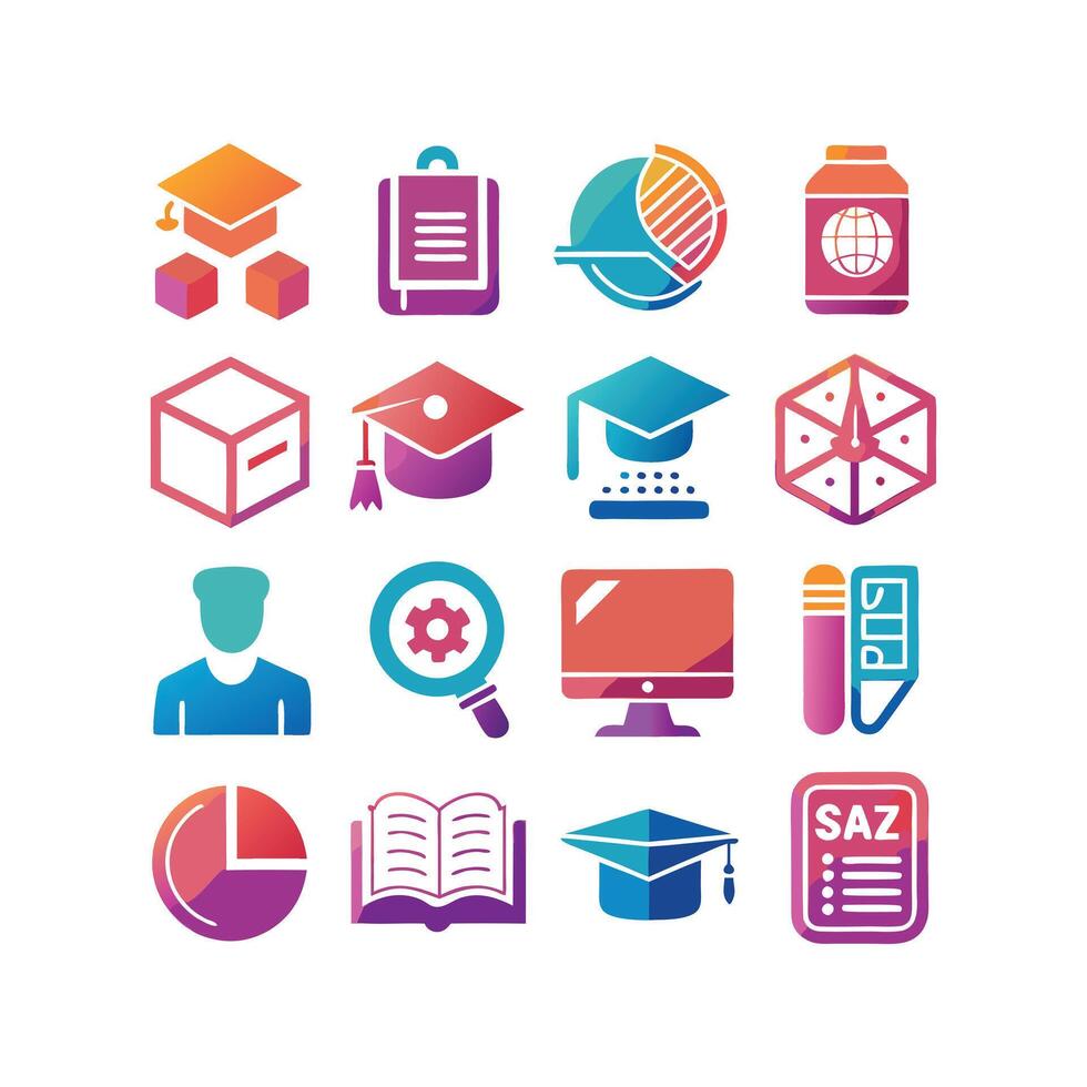 Education Icon Set Collection for Documents, Websites and Mobile Applications vector