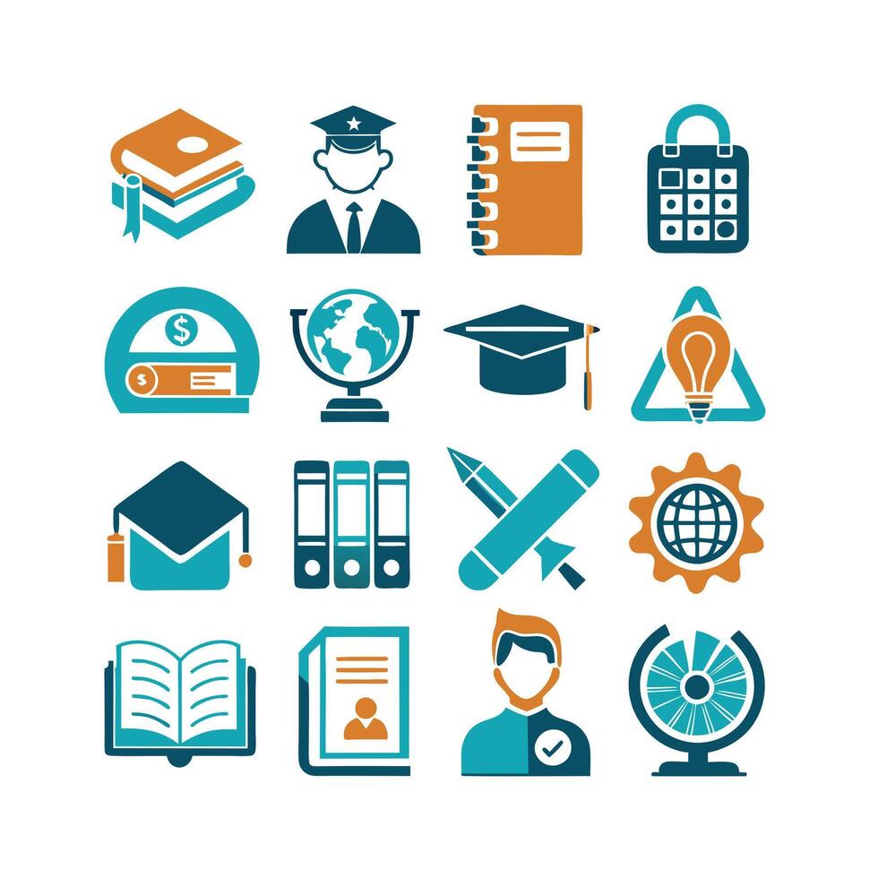 Education Icon Set Collection for Documents, Websites and Mobile Applications vector