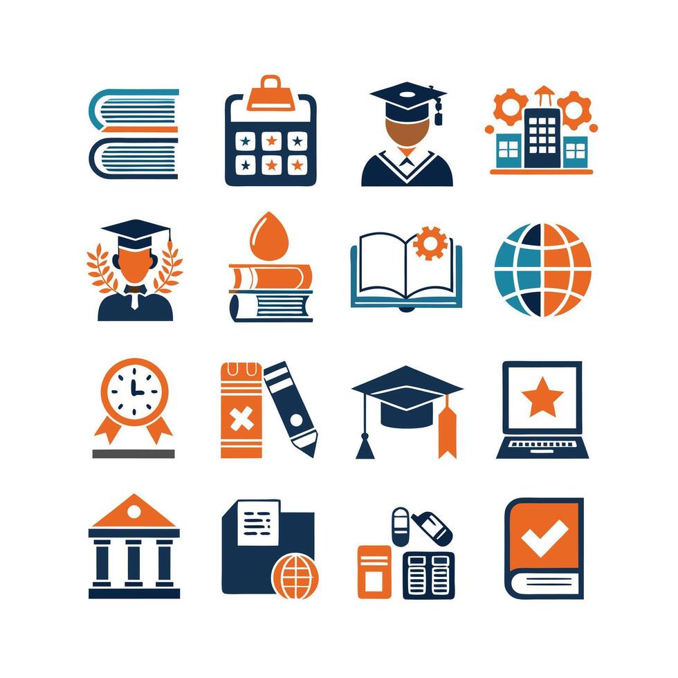 Education Icon Set Collection for Documents, Websites and Mobile Applications vector