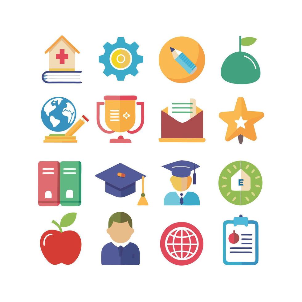 Education Icon Set Collection for Documents, Websites and Mobile Applications vector