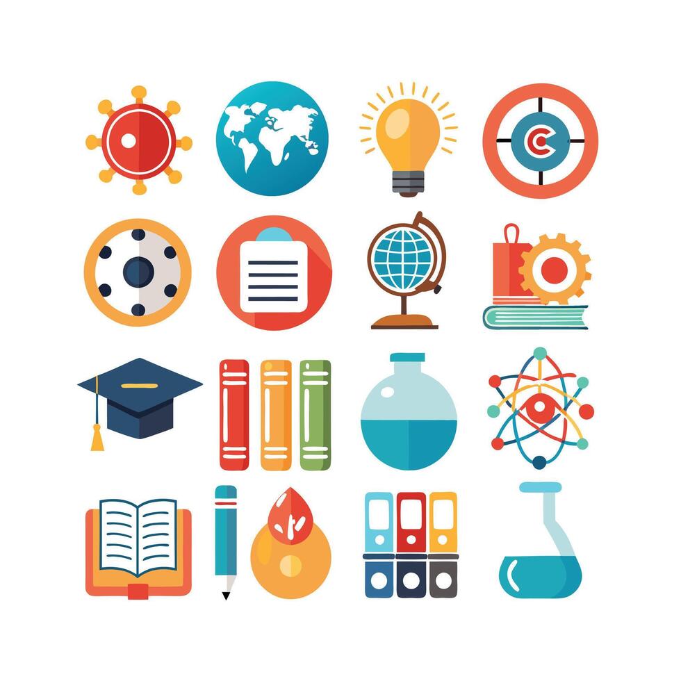 Education Icon Set Collection for Documents, Websites and Mobile Applications vector