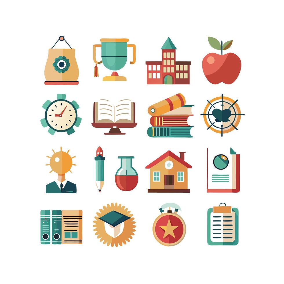 Education Icon Set Collection for Documents, Websites and Mobile Applications vector