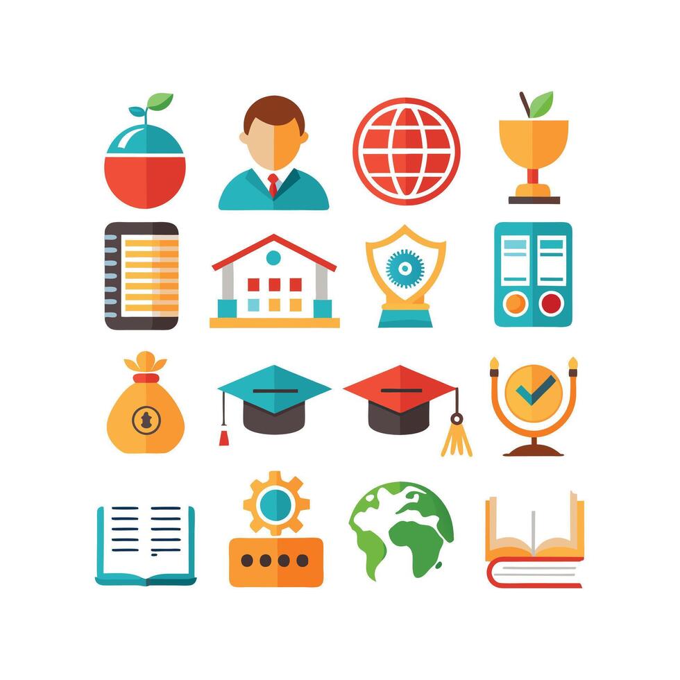 Education Icon Set Collection for Documents, Websites and Mobile Applications vector