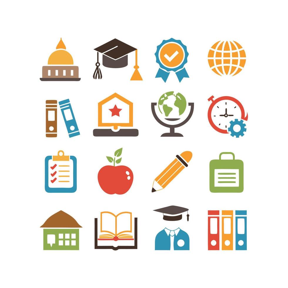 Education Icon Set Collection for Documents, Websites and Mobile Applications vector