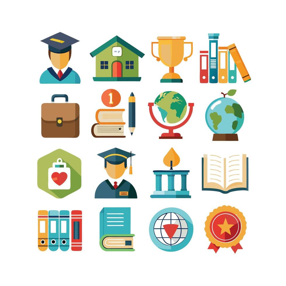 Education Icon Set Collection for Documents, Websites and Mobile Applications vector