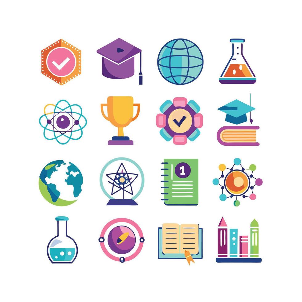 Education Icon Set Collection for Documents, Websites and Mobile Applications vector