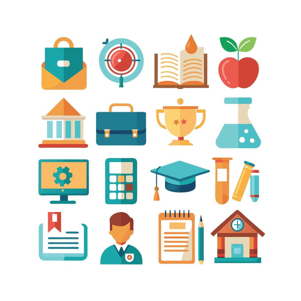 Education Icon Set Collection for Documents, Websites and Mobile Applications vector