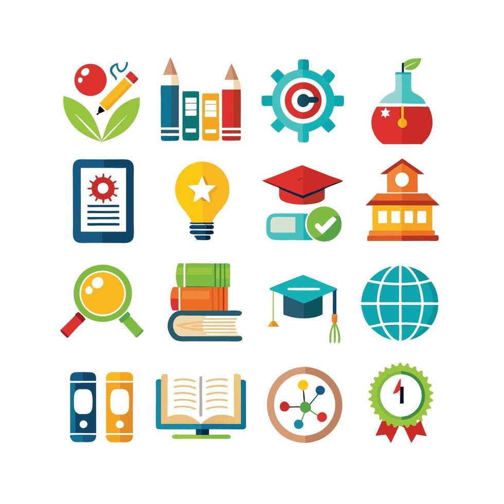 Education Icon Set Collection for Documents, Websites and Mobile Applications vector