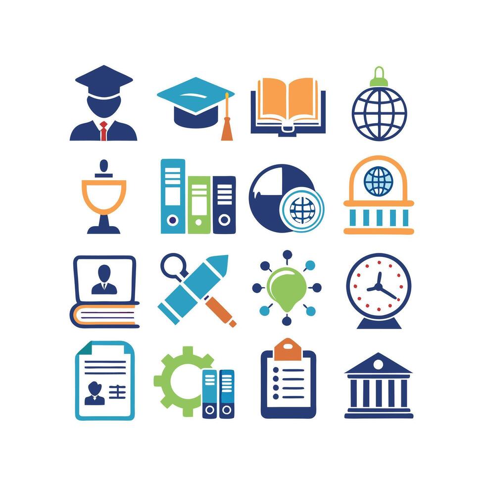 Education Icon Set Collection for Documents, Websites and Mobile Applications vector