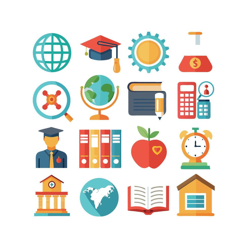 Education Icon Set Collection for Documents, Websites and Mobile Applications vector
